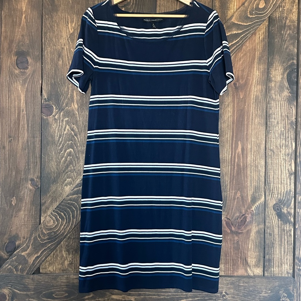 White House Black Market Navy and White Dress